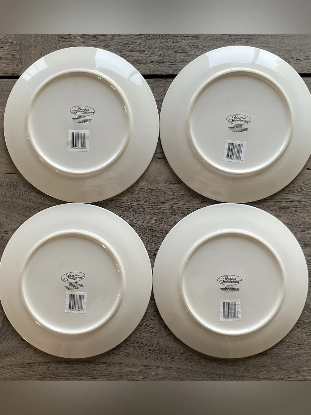NWT Certified Intl Pumpkin 9” Dessert Salad Plates - Set of 4 Farmhouse Country
